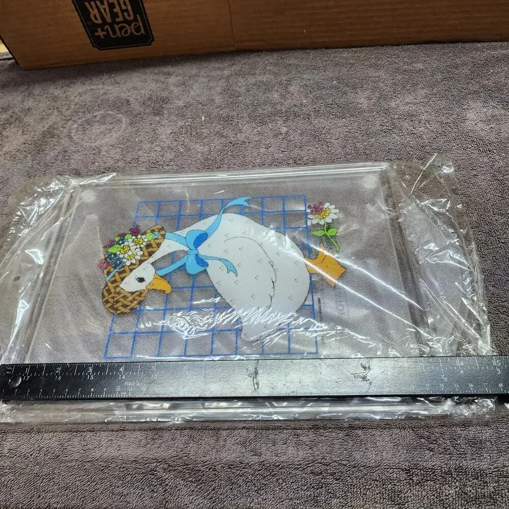 New Plastic duck in a bonnet cutting board b48